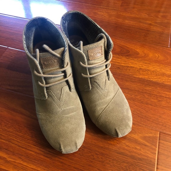Toms Shoes - Toms suede wedge booties Toms Shoes - Toms suede wedge booties